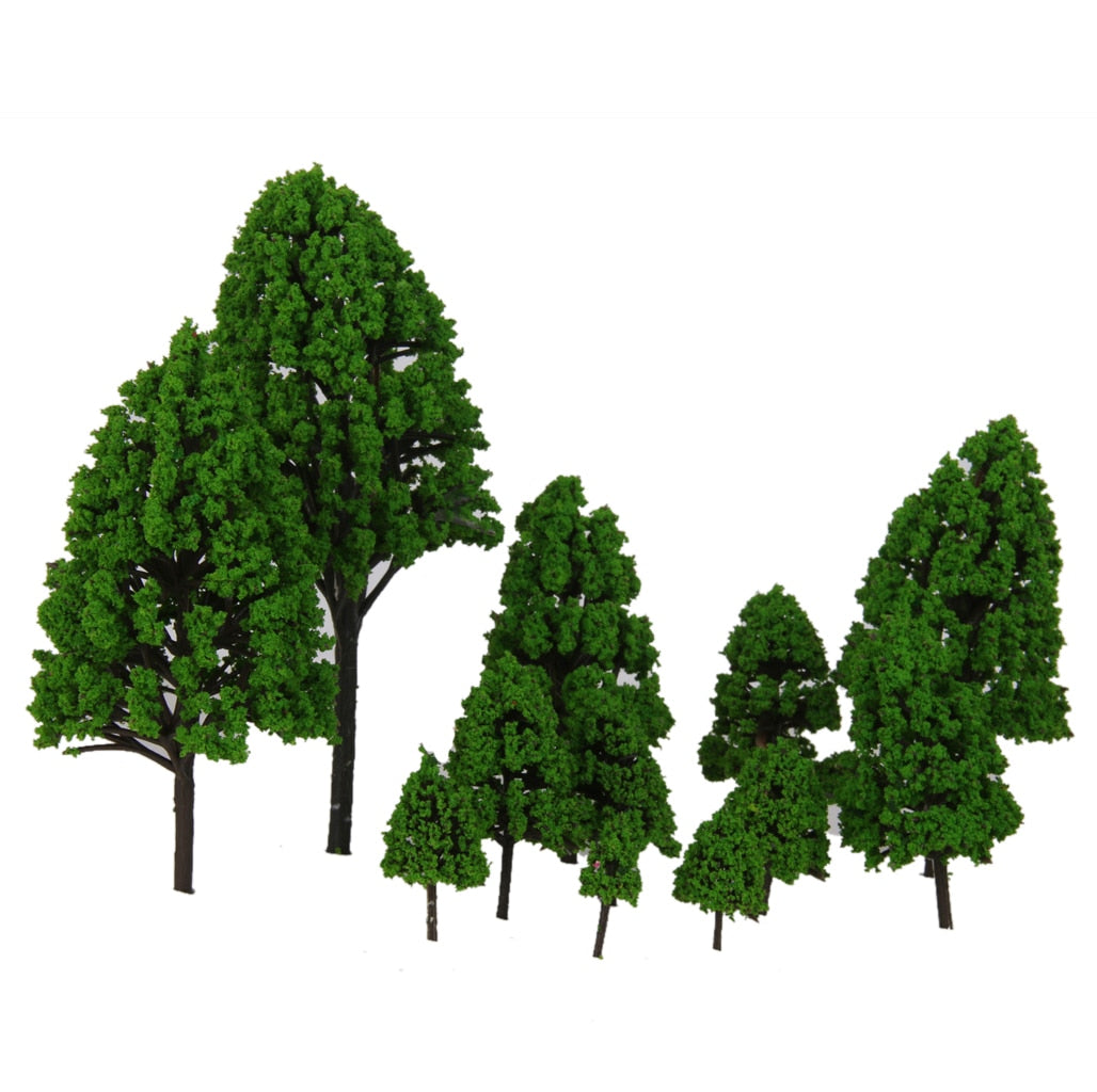 12pcs 2.5-16cm Mixed Model Trees for Model Train Diorama, DIY Crafts, Wargames Scenery or Building Scenics Miniature Tree