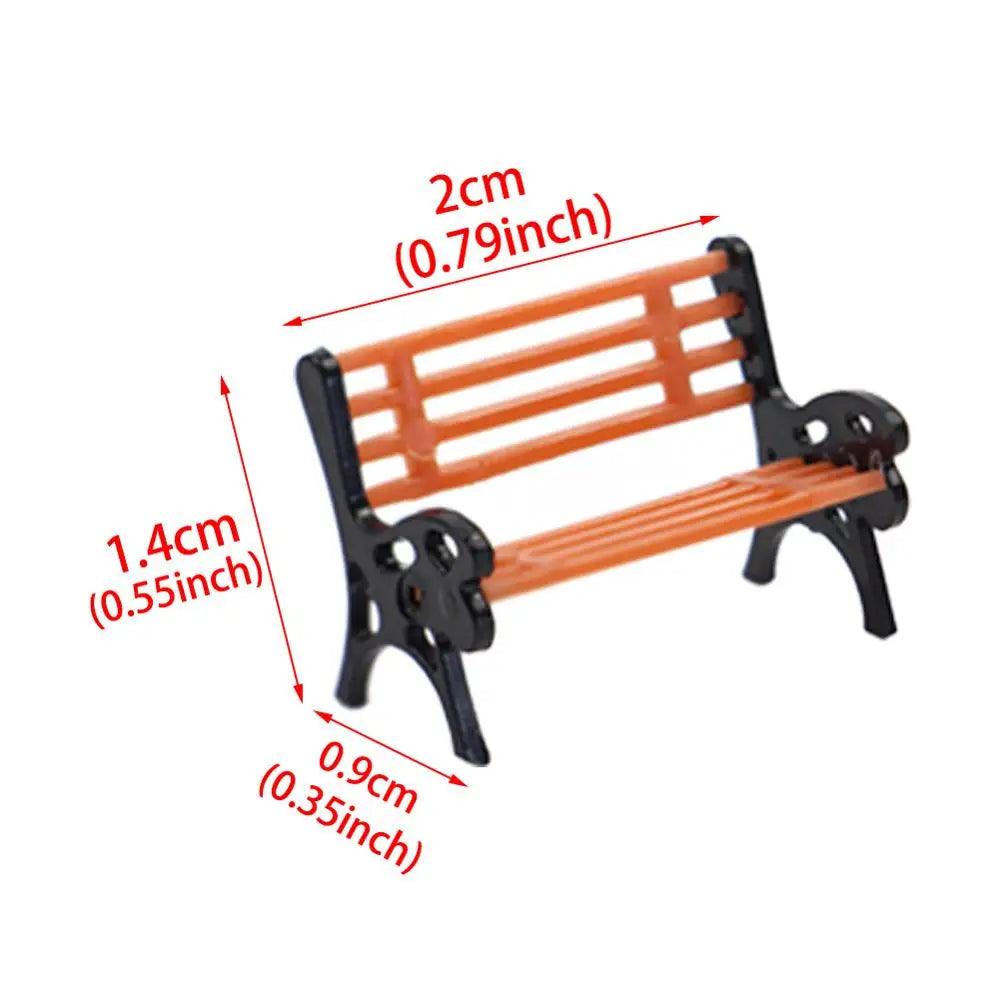 10pcs Model Trains G O HO TT N Scale Model Bench Chair Settee for Railway Diorama