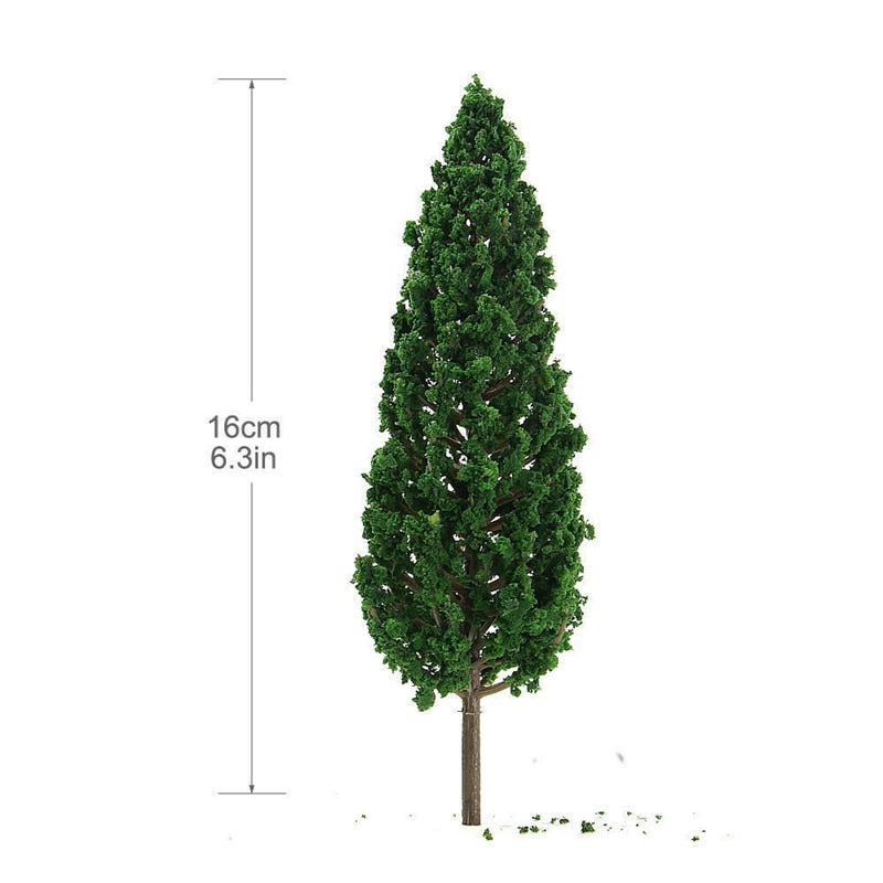 10Pcs Pine Trees 1:25 Model Train Railway Building Green Model Tree For O G Scale 1/25 Railroad Layout Diorama Wargame Scenery