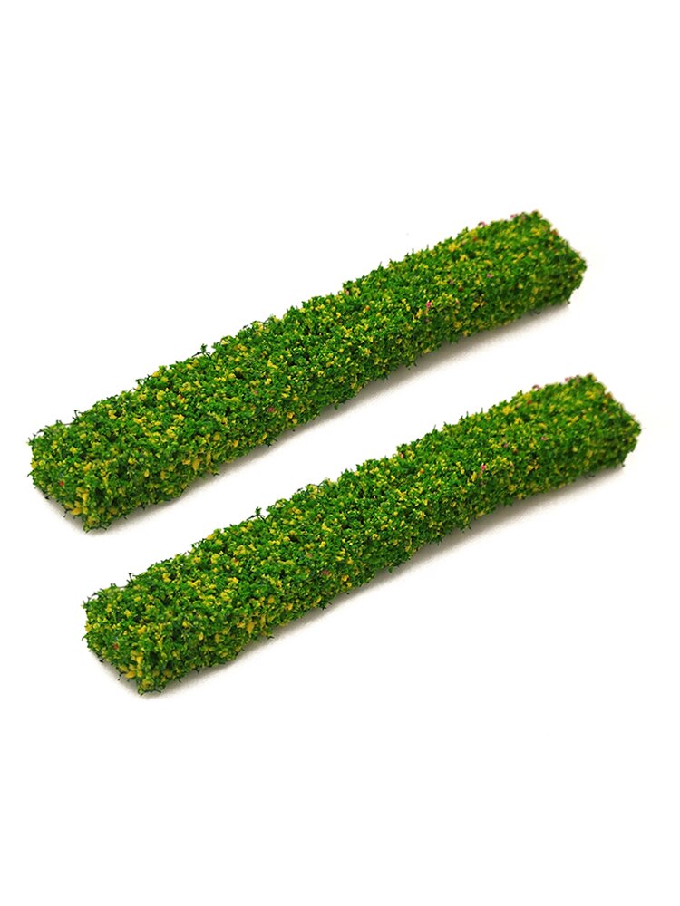 12PSC1/87 Model Train Ho Scale Miniature Shrub Strip Green Belt Fence Sand Table DIY Model Building Kits For Layout Diorama