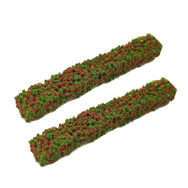 12PSC1/87 Model Train Ho Scale Miniature Shrub Strip Green Belt Fence Sand Table DIY Model Building Kits For Layout Diorama