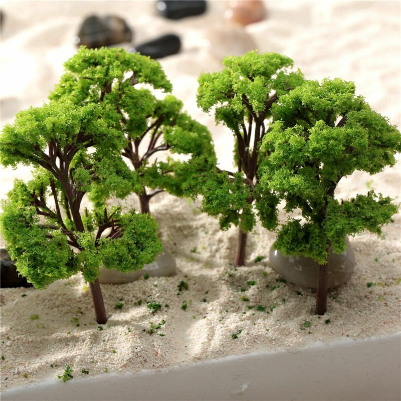 10pcs 4-12cm HO OO Scale Model Trees Train Railroad Layout Diorama Wargame Scenery Miniature Tree Decoration