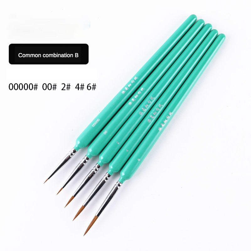 10 pcs Miniature Hook Line Pen art painting brushes weasel hair paint brush gouache watercolor oil paints artists Hand Painted