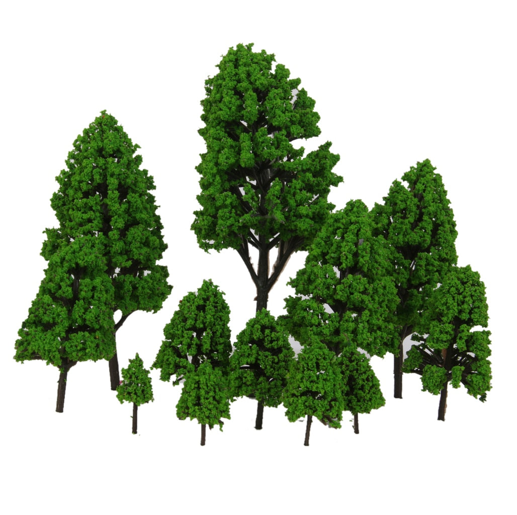 12pcs 2.5-16cm Mixed Model Trees for Model Train Diorama, DIY Crafts, Wargames Scenery or Building Scenics Miniature Tree