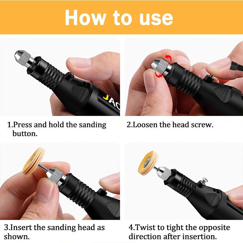 12V Mini  Drill Electric Carving Pen Variable Speed   Drill Rotary Tools Kit Engraver Pen for Grinding Polishing，