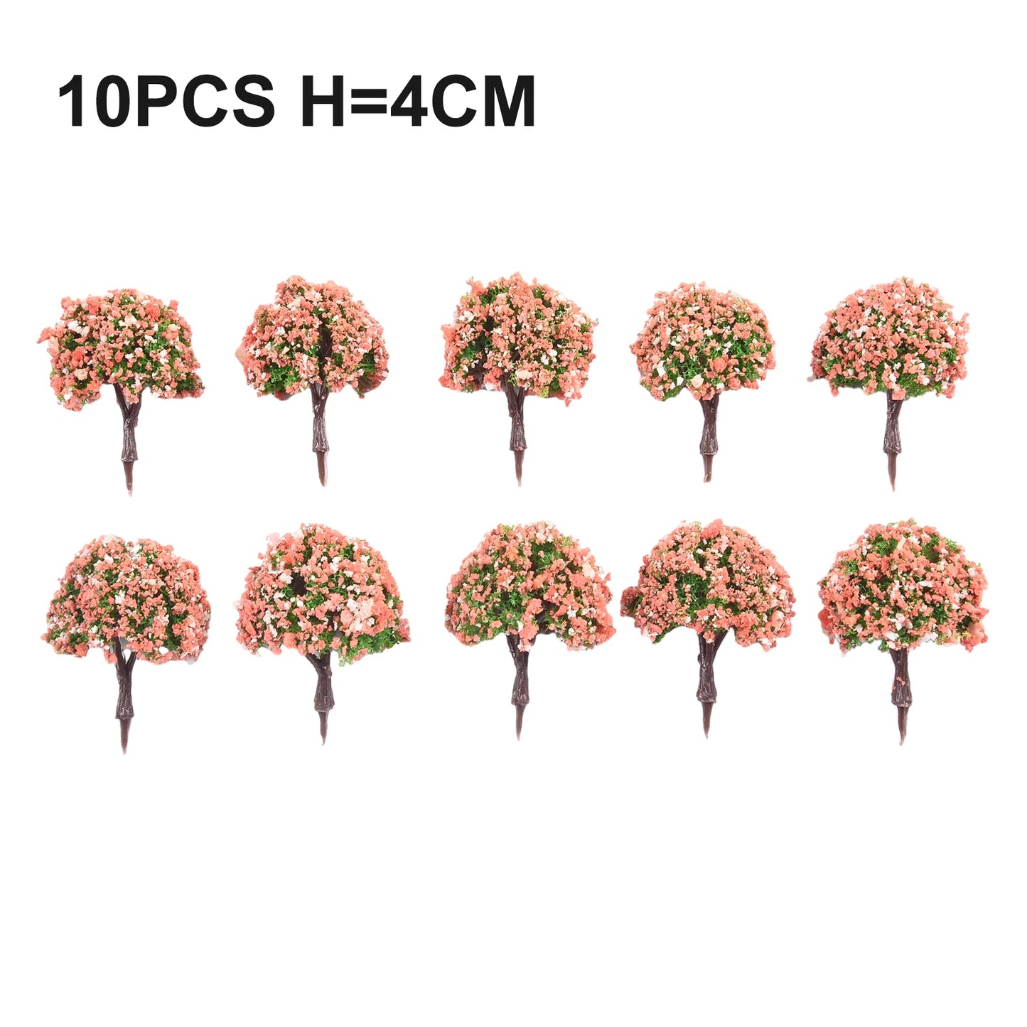 10Pcs 4CM Model Trees Architecture Train Railway Wargame Diorama Scenery Garden Supplies Artificial Scenery Trees