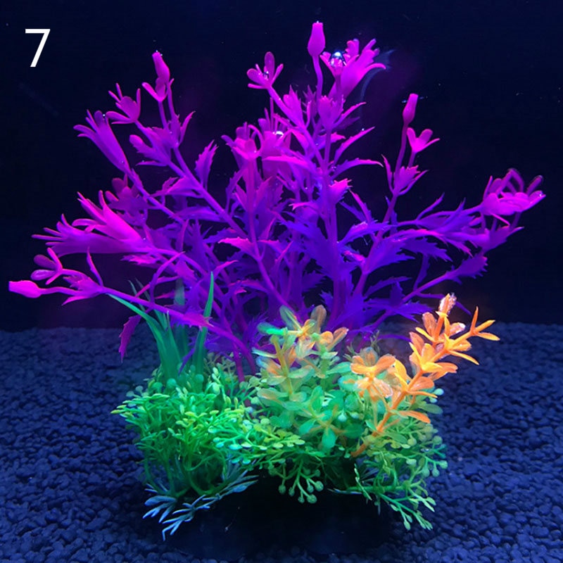 12 Kinds Artificial Aquarium Decor Plants Water Weeds Ornament Aquatic Plant Fish Tank Grass Decoration Accessories 14cm