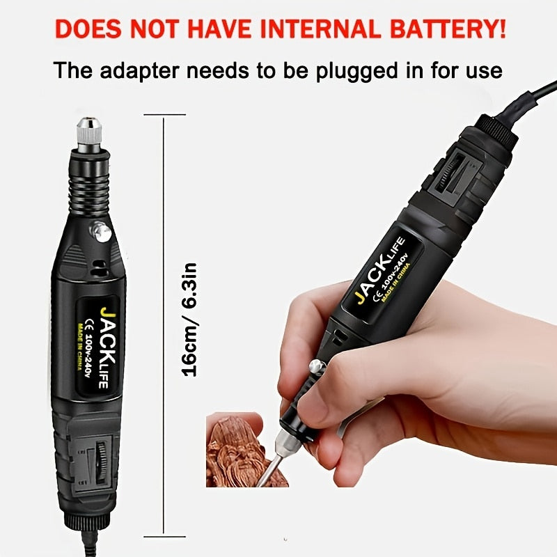 12V Mini  Drill Electric Carving Pen Variable Speed   Drill Rotary Tools Kit Engraver Pen for Grinding Polishing，