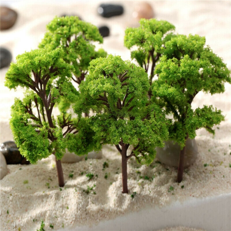 10pcs 4-12cm HO OO Scale Model Trees Train Railroad Layout Diorama Wargame Scenery Miniature Tree Decoration