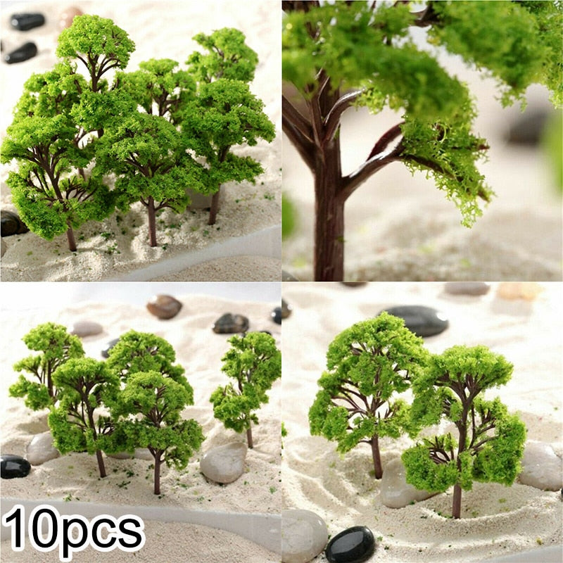 10pcs 4-12cm HO OO Scale Model Trees Train Railroad Layout Diorama Wargame Scenery Miniature Tree Decoration