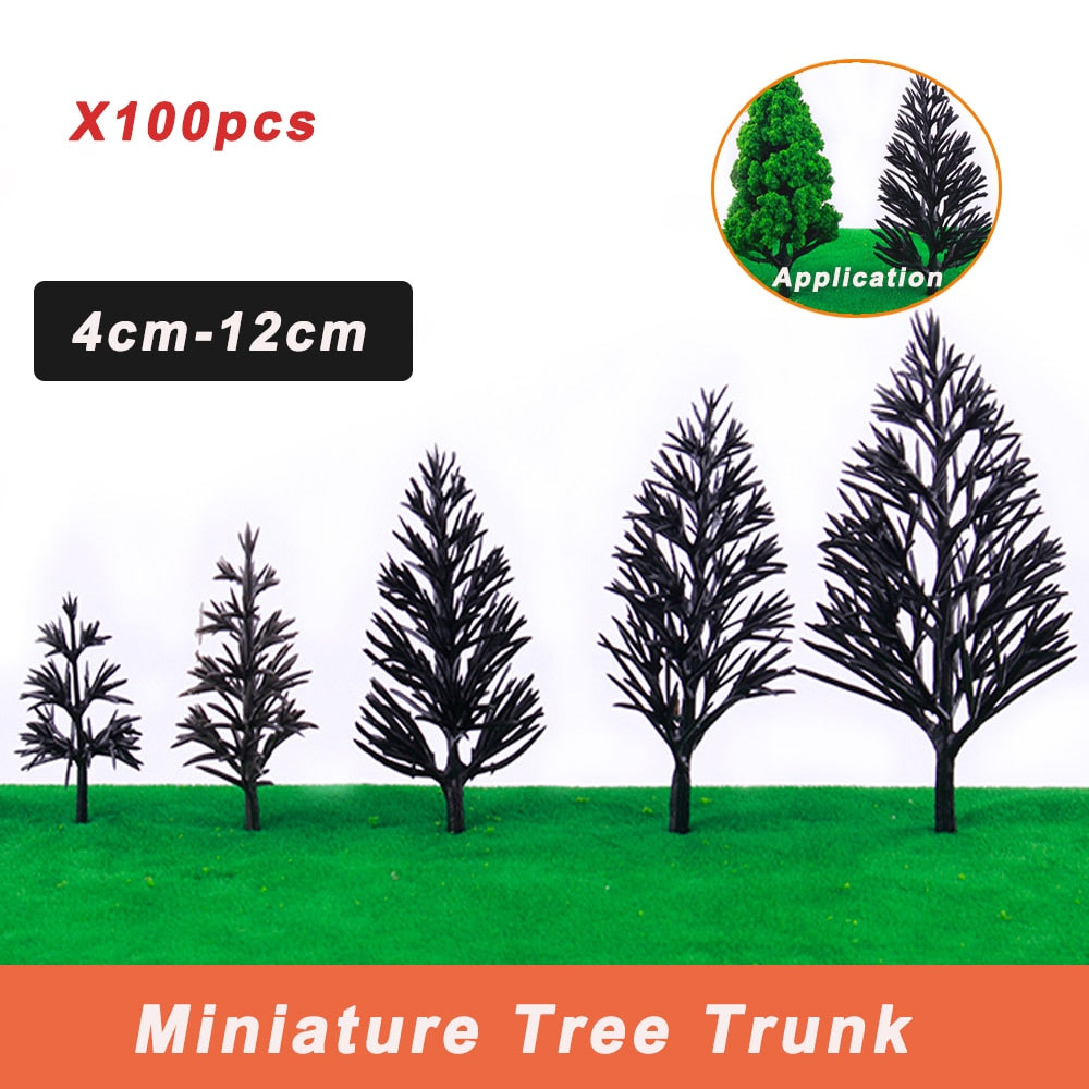 100pcs Tree Trunk Toy leafless Plastic Model Tree Arm Miniature Ho ladder Railway Train Wargame DIY Model Makig for Diorama