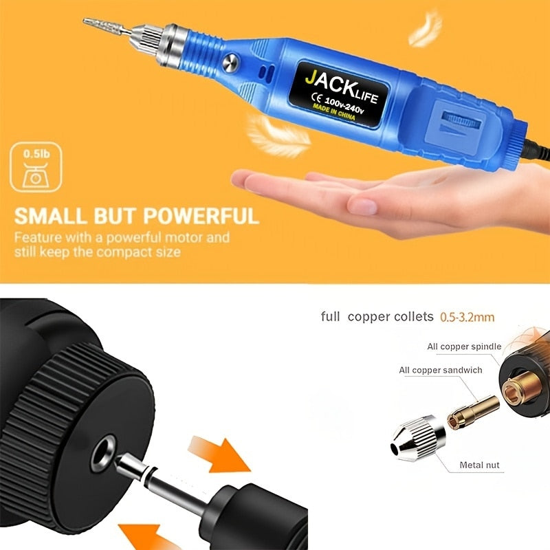 12V Mini  Drill Electric Carving Pen Variable Speed   Drill Rotary Tools Kit Engraver Pen for Grinding Polishing，