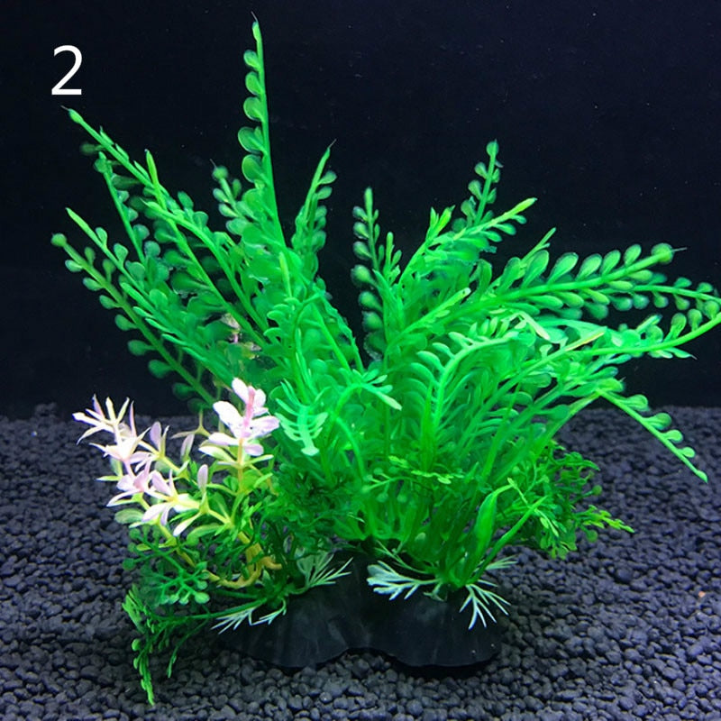 12 Kinds Artificial Aquarium Decor Plants Water Weeds Ornament Aquatic Plant Fish Tank Grass Decoration Accessories 14cm