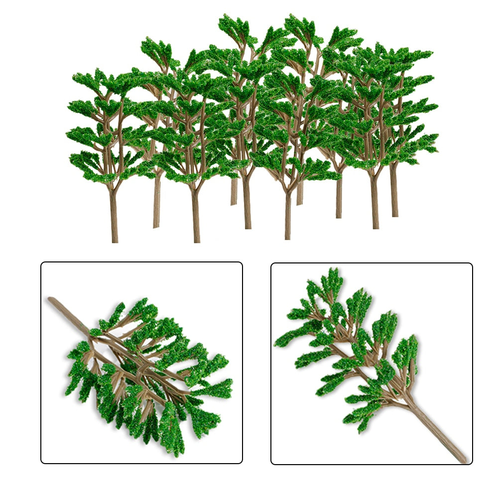 10pcs Material Model Tree Scene Making Pine Landscape Tree Garden Decoration Crafts Knickknack Miniature Building Model